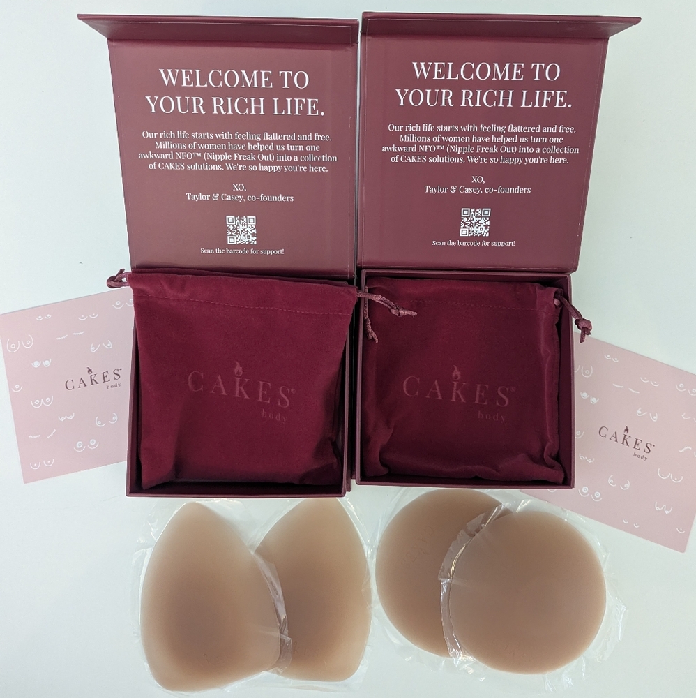 CAKES Body Silicone Sticky Covers (Caramel) - triangles and circles